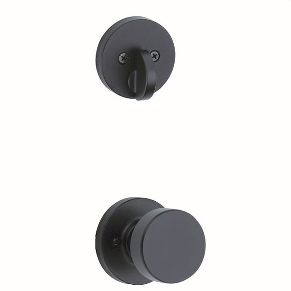 Single Cylinder Interior Pismo Knob Trim with Round Rose Matte Black Finish
